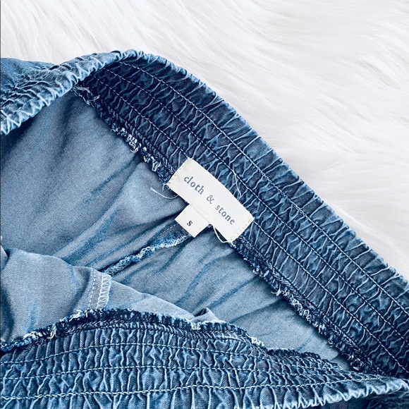 Anthropologie Cloth & Stone Blue Tencel Joggers - Picture 4 of 10